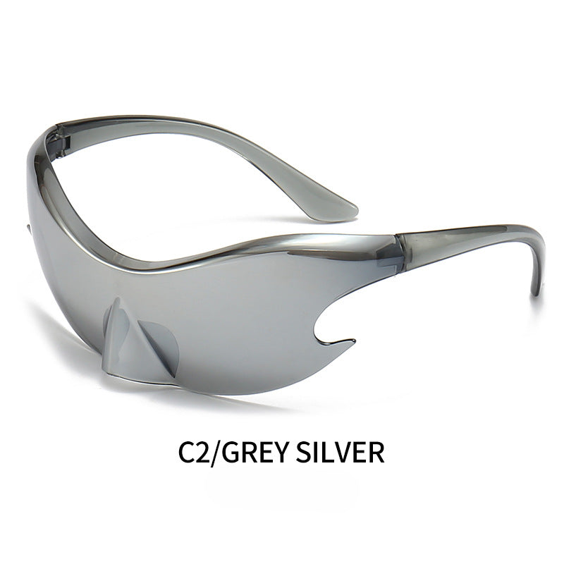 Wholesale Y2K Technology Sense Siamese Colorful Film Riding PC Sunglasses